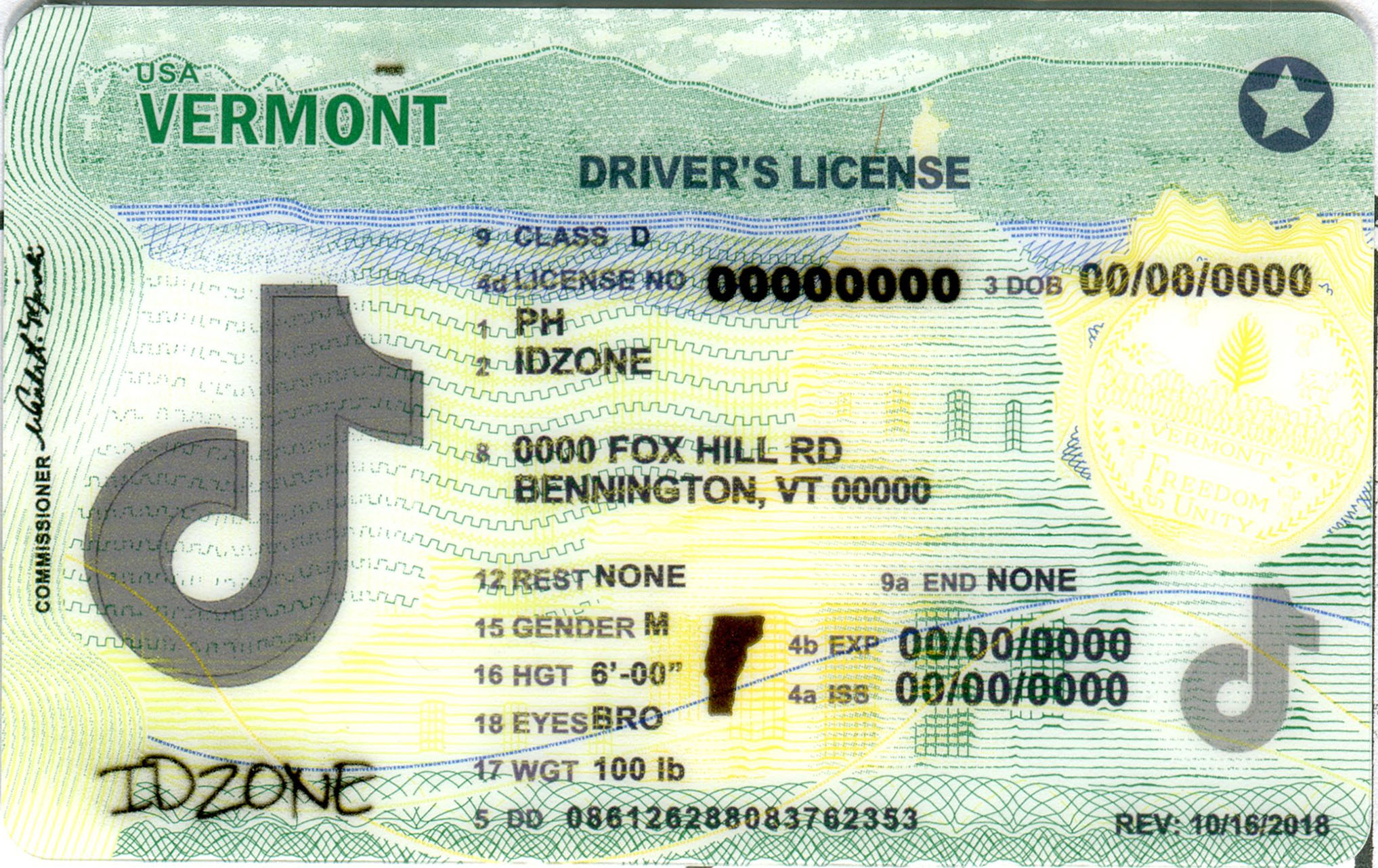 VERMONT-New Scannable fake id