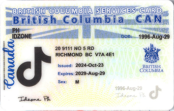 British Columbla (BC-SERVICES CARD) fake id